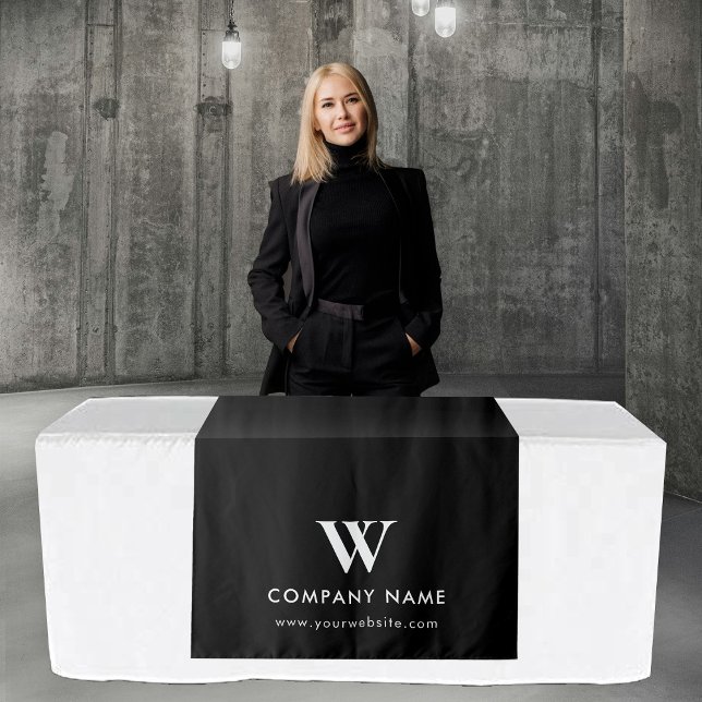 Tenture Bannière de Runner de table professionnelle person (Custom Business Table Runner Banner Modern Black Tapestry)