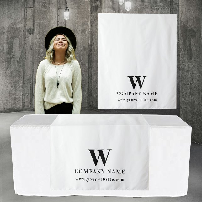 Tenture Bannière de Runner de table professionnelle person (Custom Business Table Runner Banner Elegant White Tapestry)