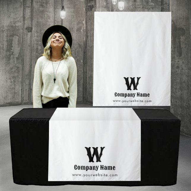 Tenture Bannière de Runner de table professionnelle person (Custom Business Table Runner Banner White Retro Tapestry)