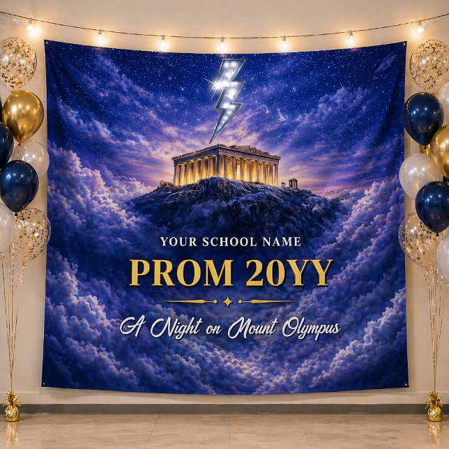 Tenture Bannière de soirée de bal du mont Olympe, rentrée  (Mount Olympus Prom Night Banner, Custom Homecoming Tapestry)