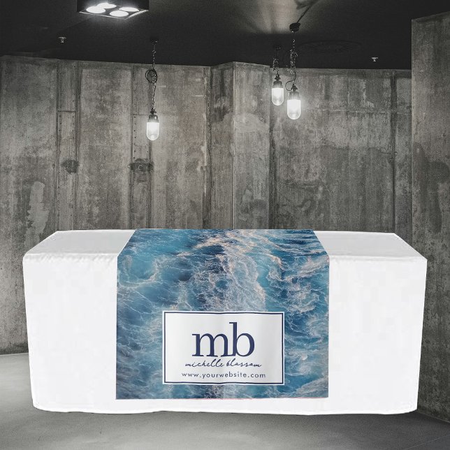 Tenture Bannière de table d'affaires de logo de vagues de  (Beach Waves Logo Business Table Runner Banner Tapestry)