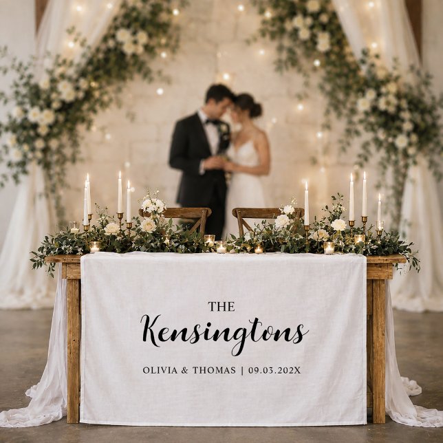 Tenture Bannière de table de bienvenue de mariage de famil (Créateur téléchargé)