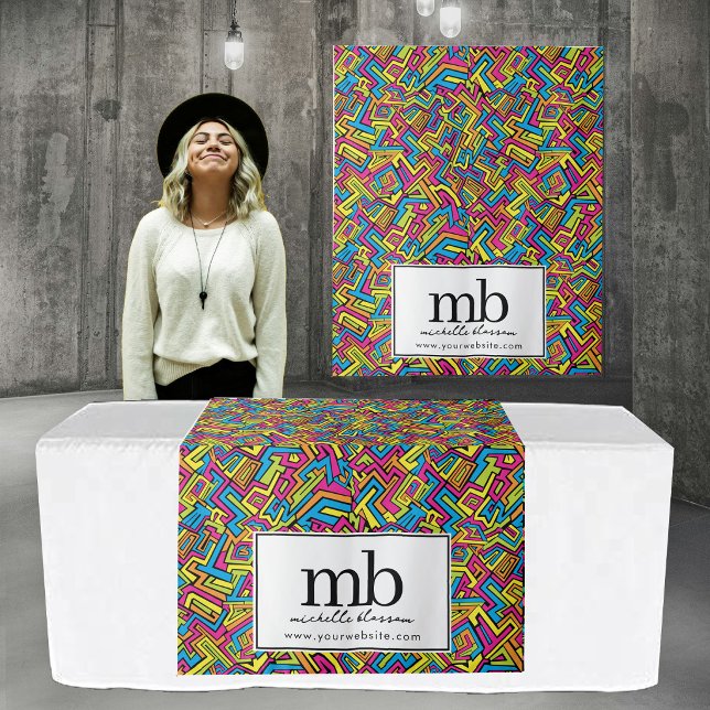 Tenture Bannière de table de Logo Graffiti pour Entreprise (Graffiti Logo Business Table Runner Banner Tapestry)