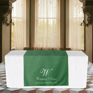 Tenture Bannière de table de travail de lin vert Script