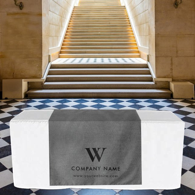 Tenture Bannière de table personnalisée en lin gris pour e (Custom Business Table Runner Banner Gray Linen Tapestry)