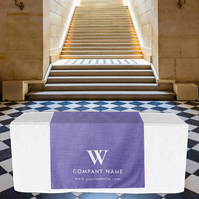 Tenture Bannière de table personnalisée en lin violet pour (Custom Business Table Runner Banner Purple Linen Tapestry)