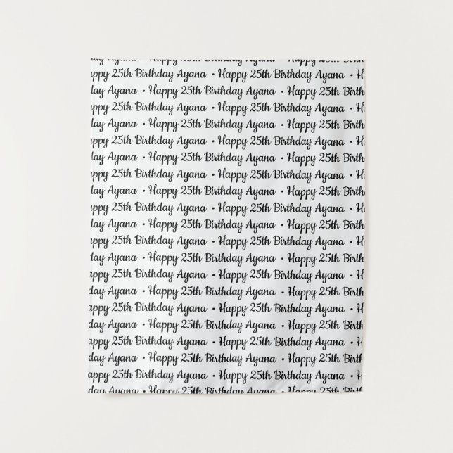 Tenture Bannière de tissu personnalisée en texte étape et  (Devant)