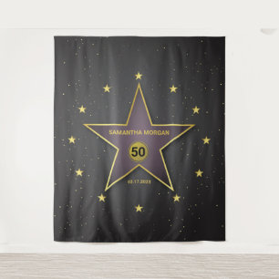 Tenture Bannière de toile de fond d'anniversaire de Star o