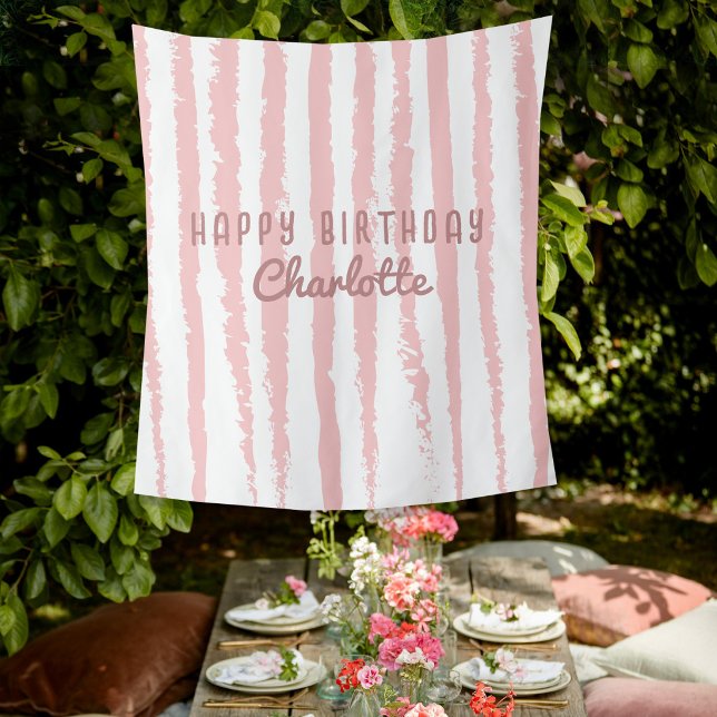 Tenture Bannière de toile de fond de nom d'anniversaire pe (Personalized Birthday Name Sheet Backdrop Banner)