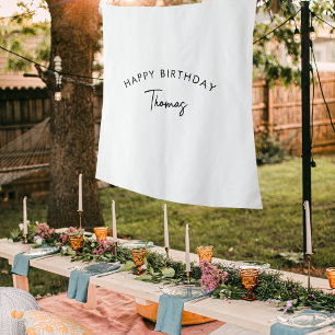 Tenture Bannière de toile de fond de nom d'anniversaire pe
