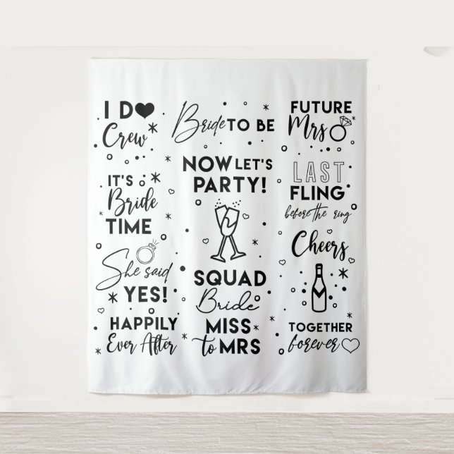 Tenture Bannière de toile de fond de photomaton en noir te (Devant)