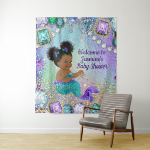 Tenture Bannière de toile de fond pour Baby Shower Afro Me