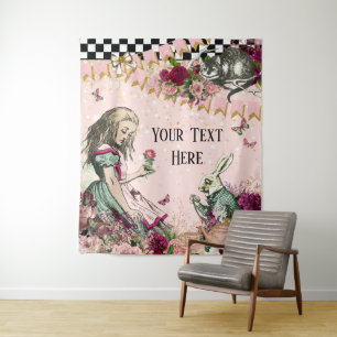 Tenture Bannière de toile de fond pour Baby Shower Alice a