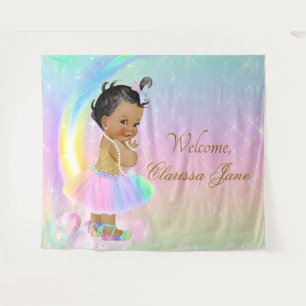 Tenture Bannière de toile de fond pour Baby Shower Arc-en-