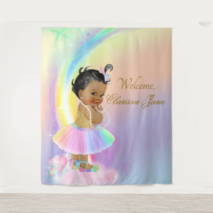 Tenture Bannière de toile de fond pour Baby Shower Arc-en-