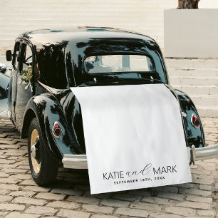 Tenture Bannière de voiture en tissu de mariage moderne to