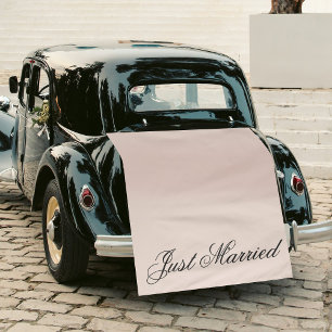 Tenture Bannière de voiture en tissu rose pour mariage "Ma