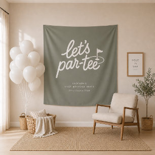 Tenture Bannière du 1er anniversaire de golf Lets Par-tee