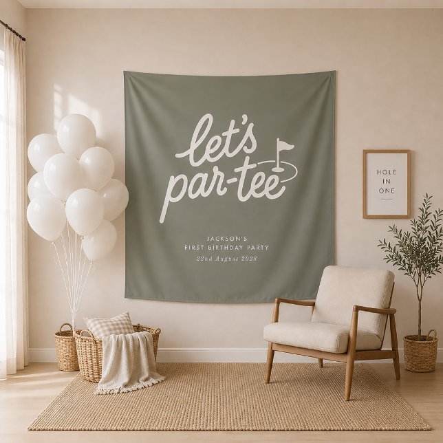 Tenture Bannière du 1er anniversaire de golf Lets Par-tee (Créateur téléchargé)