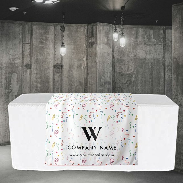 Tenture Bannière du partenaire commercial personnalisé Con (Party Confetti Custom Business Table Runner Banner Tapestry)