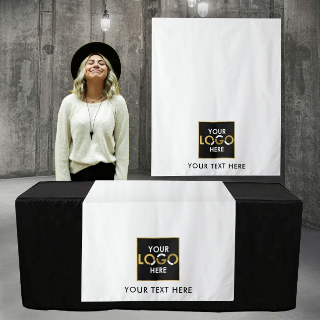Tenture Bannière du Runner Table Personnalisée Événements  (Custom Table Runner Banner Business Logo Events Tapestry)