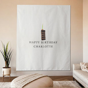 Tenture Bannière en tissu personnalisée avec nom de gâteau