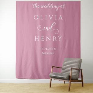 Tenture Bannière minimaliste élégante en Mariage rose blan