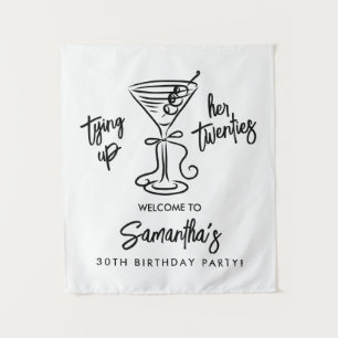 Tenture Bannière Noir & Blanc pour ses 30 ans "Tying Up He