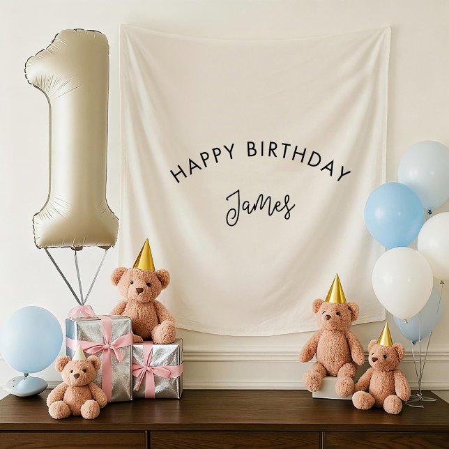 Tenture Bannière personnalisée d'anniversaire, Nom d'anniv (Créateur téléchargé)