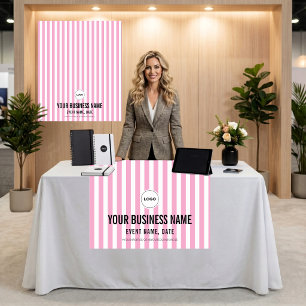 Tenture Bannière personnalisée de stand avec rayure rose p
