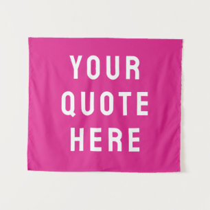 Tenture Bannière rose personnalisée avec citation sur le m