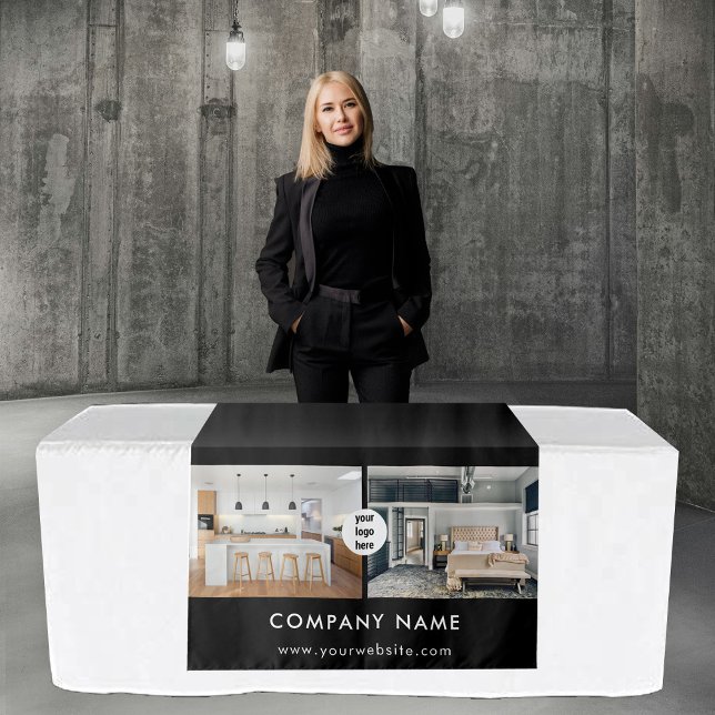 Tenture Bannière Runner de table d'affaires personnalisée  (Custom Business Table Runner Banner Real Estate Tapestry)
