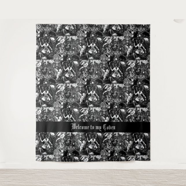 Tenture Baphomet de cuisine avec cuisinière de filles tzig (Devant)