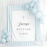 Baptême Bleu Élégant
