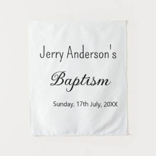Tenture baptême catholique enfants moderne simple QR minim