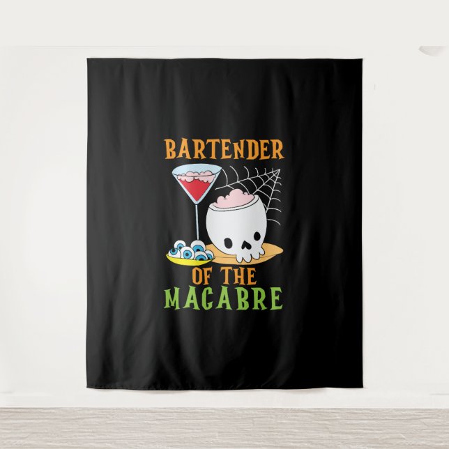 Tenture Barman du barman Macabre Halloween (Devant)