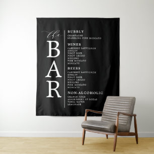 Tenture Barre Noir Blanc Classique Mariage Barre Menu Pann