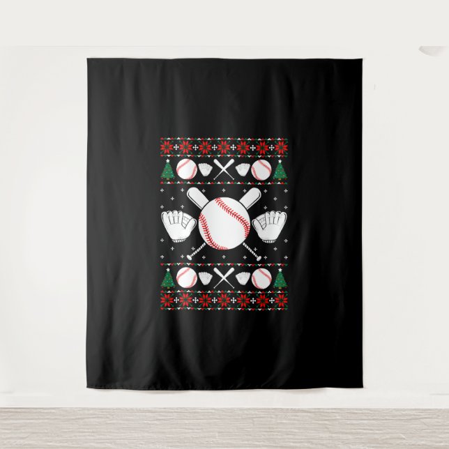 Tenture Base-ball Ugly Christmas Sweater (Devant)