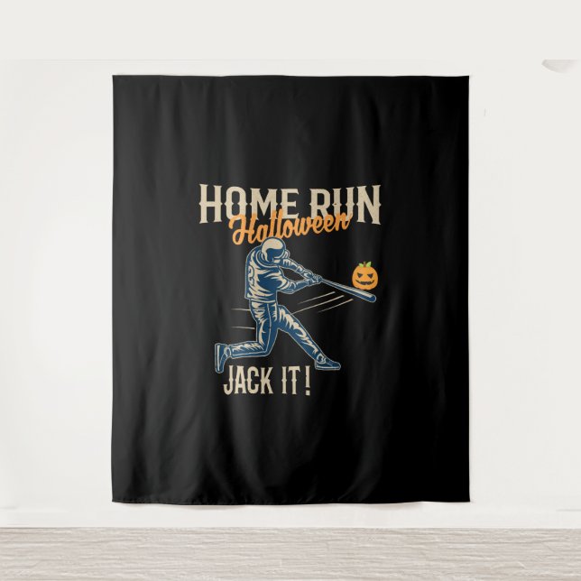 Tenture Baseball Halloween amusant Retro détendu stylé (Devant)