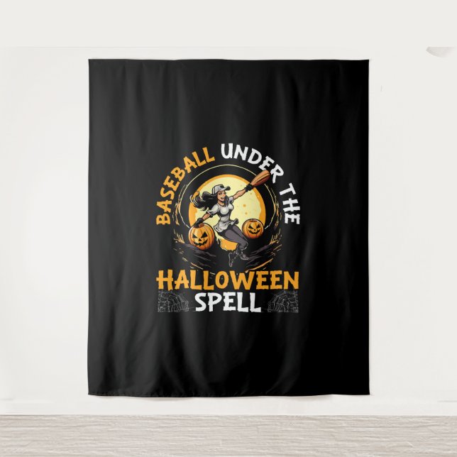 Tenture Baseball Halloween Trick Ou Treat Baseball Player (Devant)