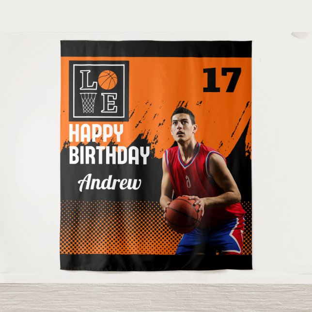 Tenture Basket-ball Anniversaire, Basketball (Devant)