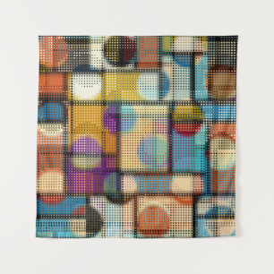Tenture Basse bâtisse en poly pixel, motif géométrique.