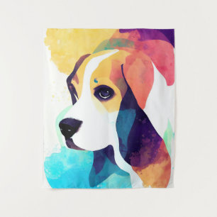 Tenture Basset Hound Chien Nature sauvage Animal Peinture 