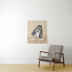 Tenture Basset Hound Peinture Chiot - Art Chien original