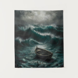 Tenture Bateau abandonné dans Stormy Waters Ocean Art