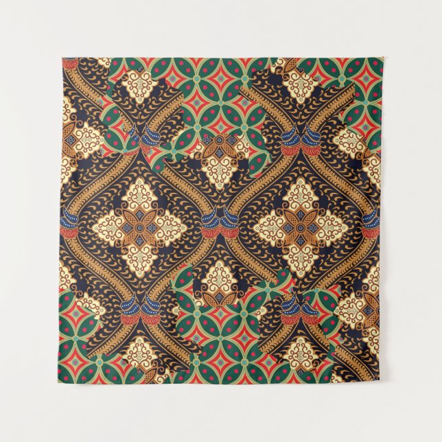 Tenture Batik indonésien basé sur le plante : des Motifs d (Devant)