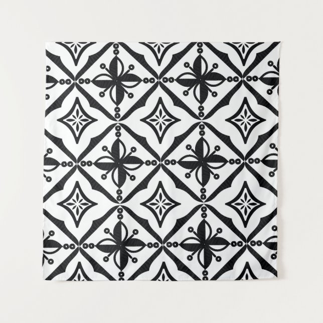 Tenture Batik indonésien : Motifs Vintages. (Devant)