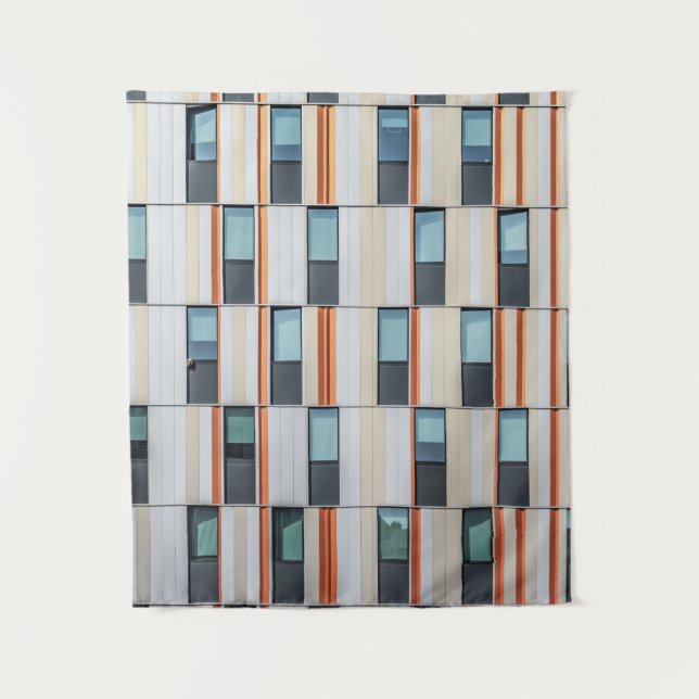 Tenture Bâtiment blanc et orange (Devant)