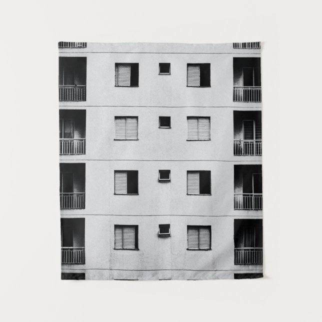 Tenture Bâtiment en béton blanc (Devant)