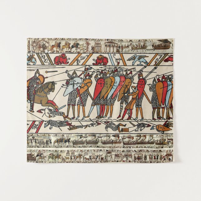 TENTURE BAYEUX TAPESTERIE BATAILLE DE HASTINGS CHEVALIERS  (Devant (Horizontal))